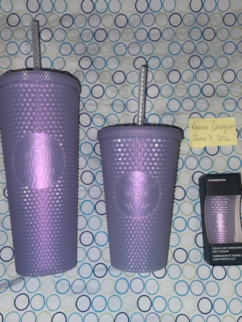 Starbucks 2021 Icy Lilac Holiday Exclusive, 24 oz, 16 oz & Keychain